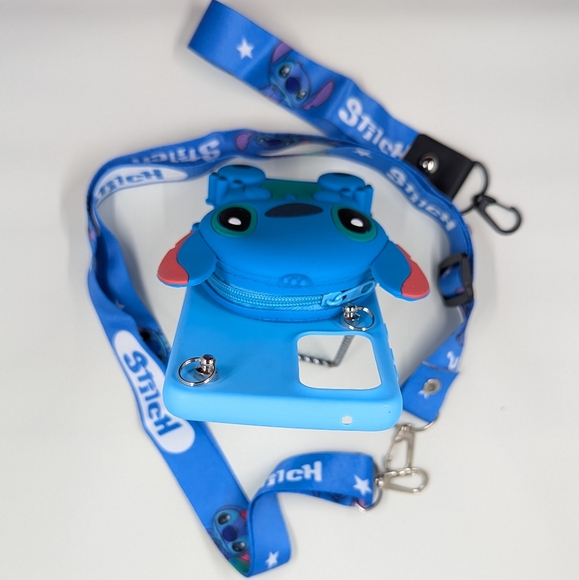 Stitch 3D Soft Silicon Coin Cell Phone Cover w/ Lanyard & Wrist Strap - Picture 2 of 10